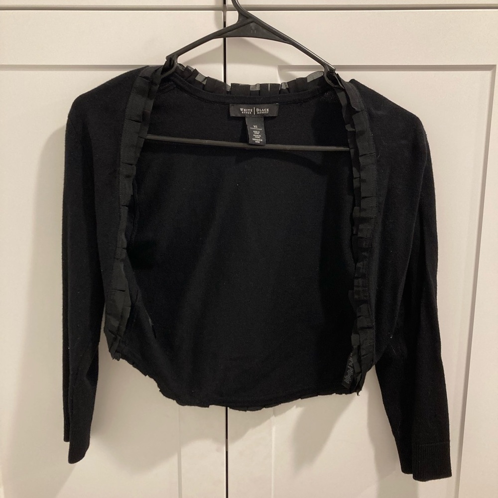 Formal cropped black cardigan, size xs.